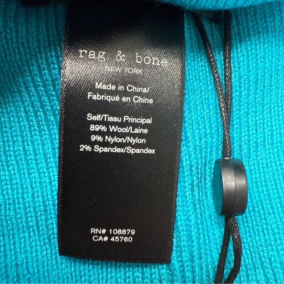 Rag & Bone New York Aqua Blue Knit Beanie Hat One Size - New - Picture 8 of 12